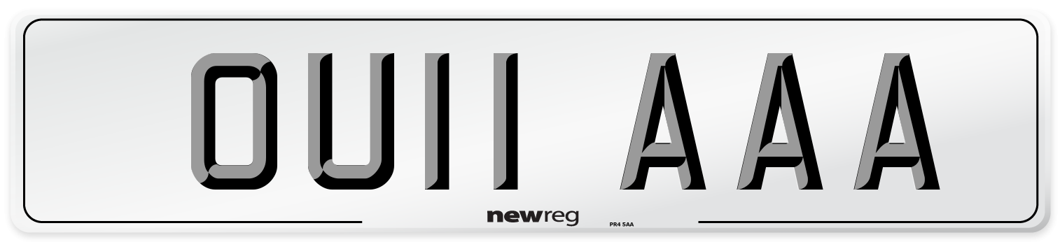 OU11 AAA Number Plate from New Reg